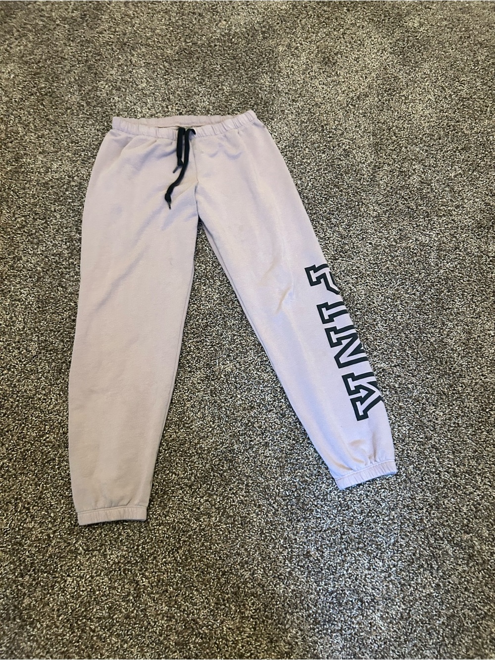 PINK Lavender Jogger Sweatpants with Side Lettering
